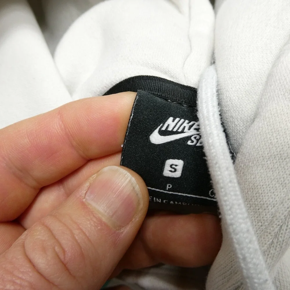 Nike SB Skateboarding Hoodie Adult Small Light Gray Hooded Sweatshirt Y2K Grunge